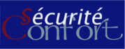 Logo Sécurité Confort sur fond bleu